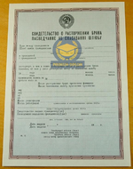 Свидетельство о разводе до 1993